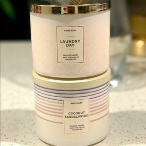 BBW Laundry Day and Coconut Sandalwood Candles